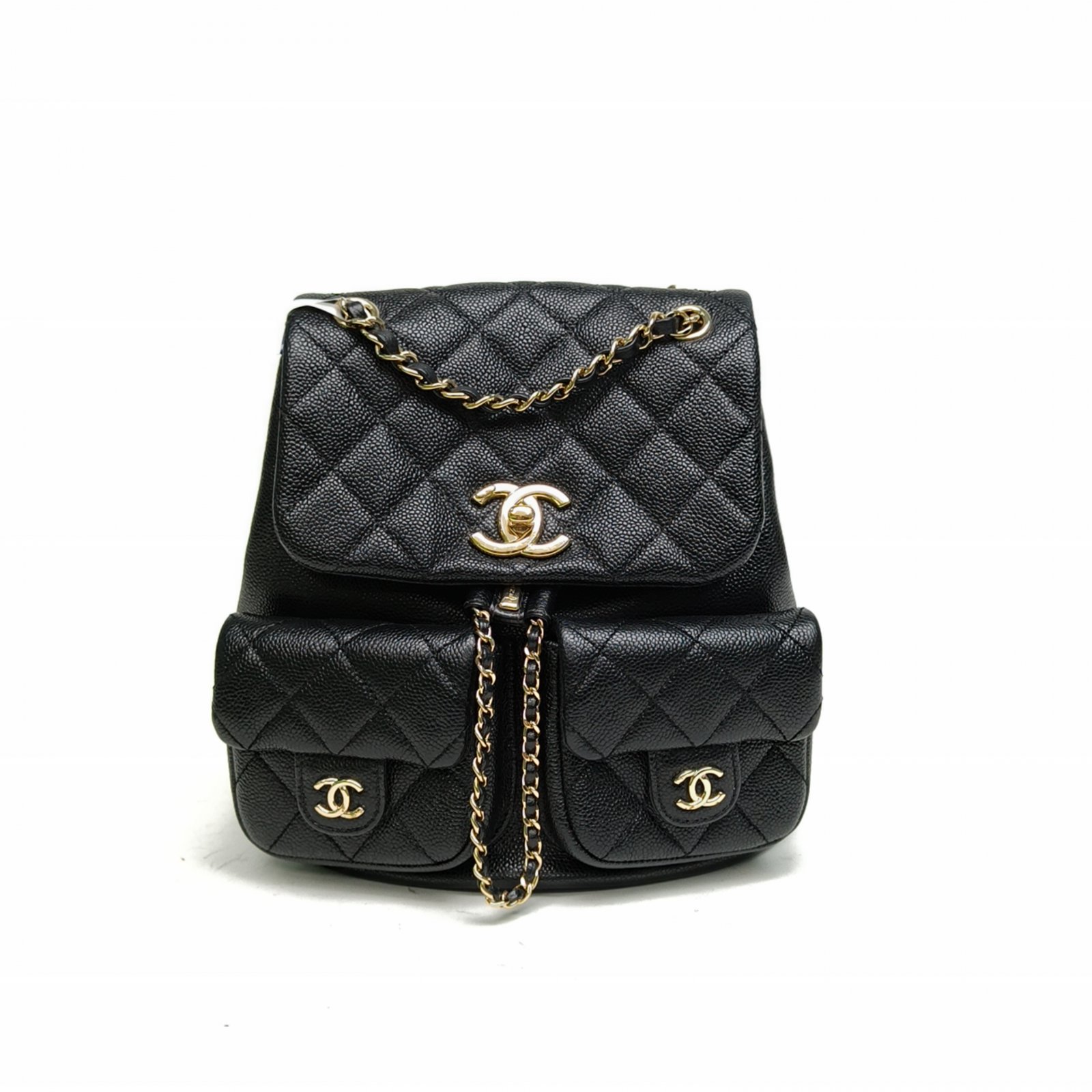 *CHANEL 23P Duma Drawstring Flap Backpack with Two Pockets, Medium Size, 21cm-Hana Vintage