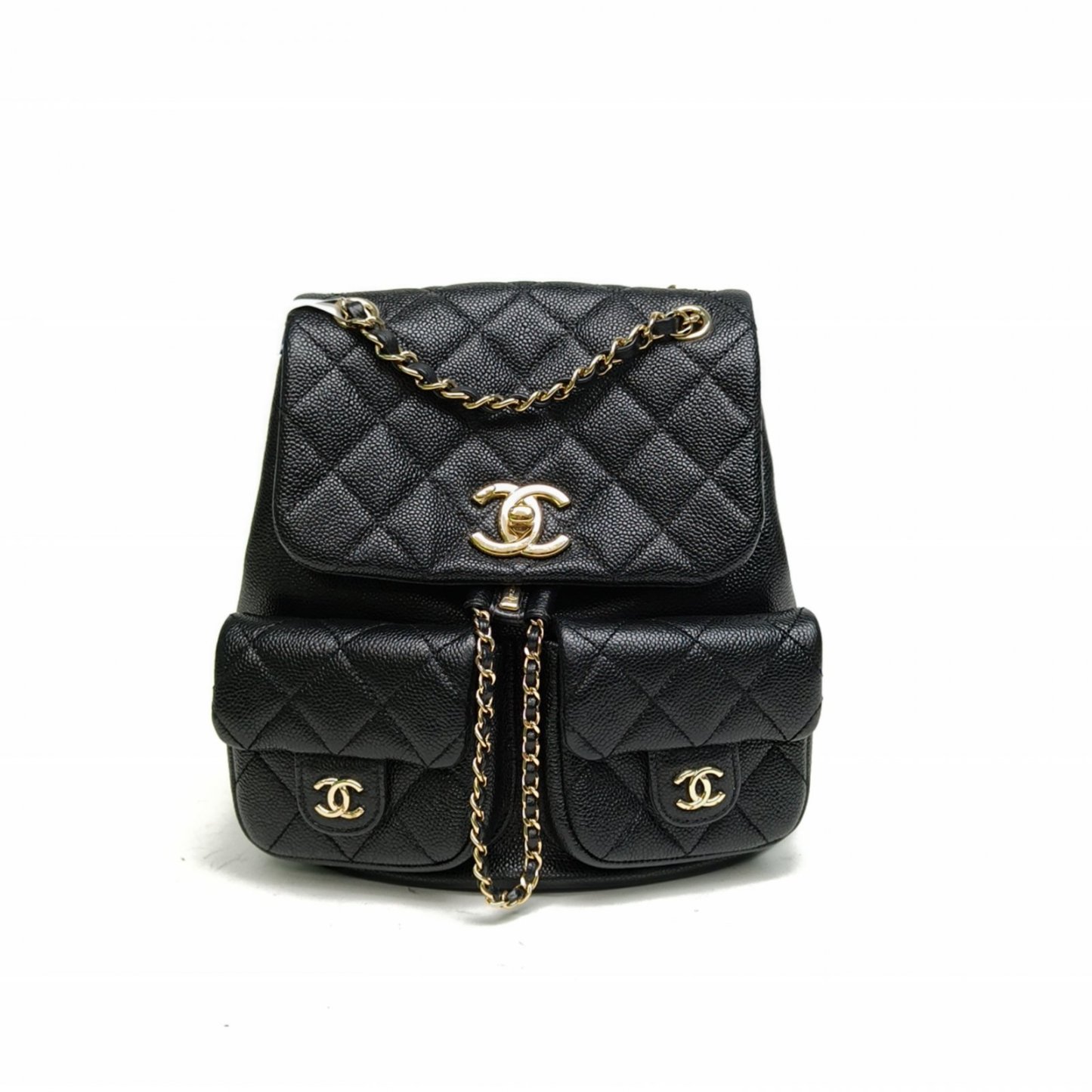 *CHANEL 23P Duma Drawstring Flap Backpack with Two Pockets, Medium Size, 21cm-Hana Vintage