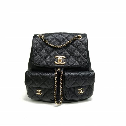 *CHANEL 23P Duma Drawstring Flap Backpack with Two Pockets, Medium Size, 21cm-Hana Vintage