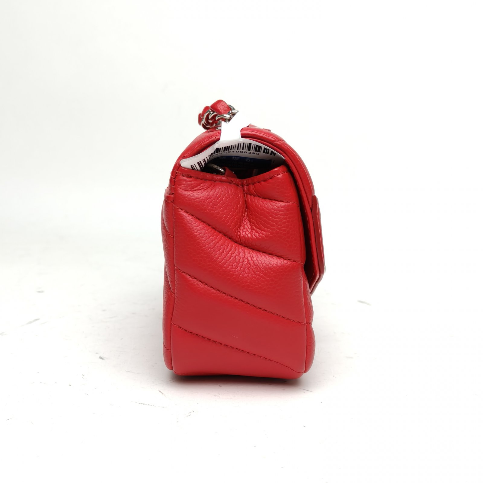 CHANEL Red 2018 Sliver Hardware CF Flap Bag Seasonal mini 18cm V-shaped