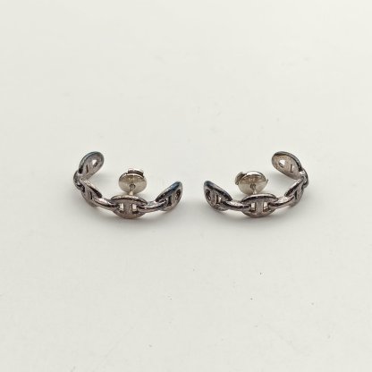 HERMES AG925 Silver Roulis Climber Earrings Sterling Silver-Hana Vintage