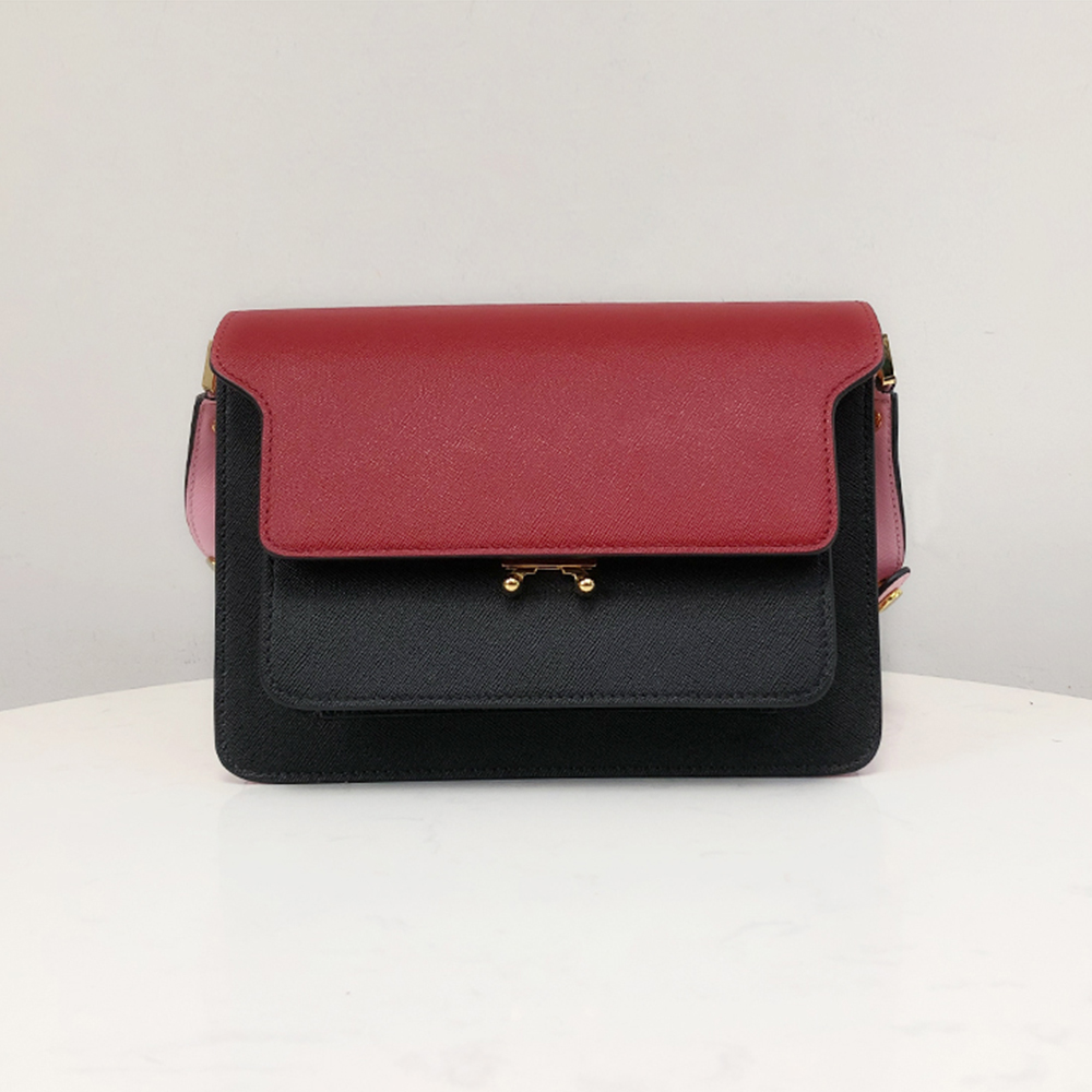 Marni Accordion Bag Medium, Red with Black