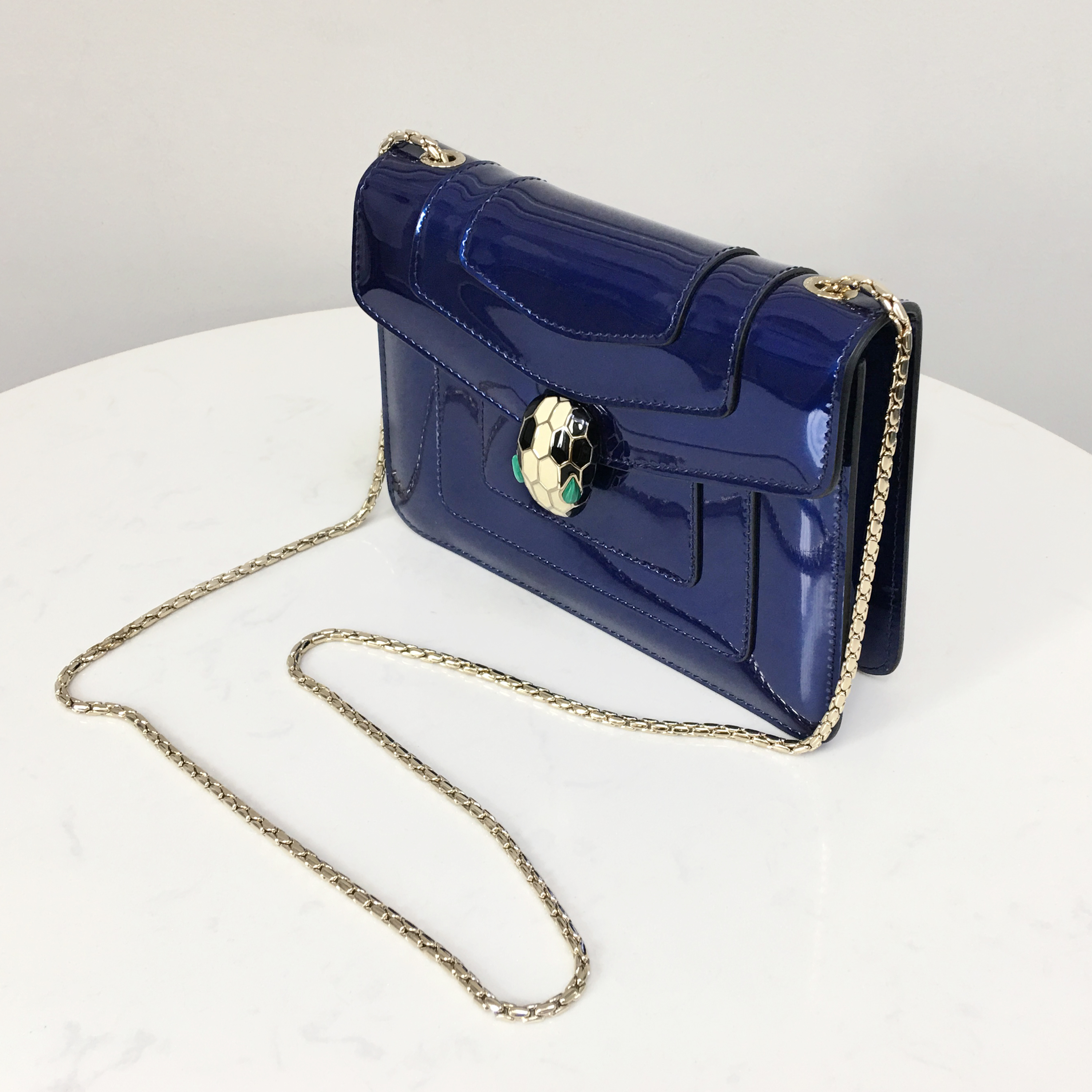 BVLGARI Square Bag Metallic Royal Blue 281206