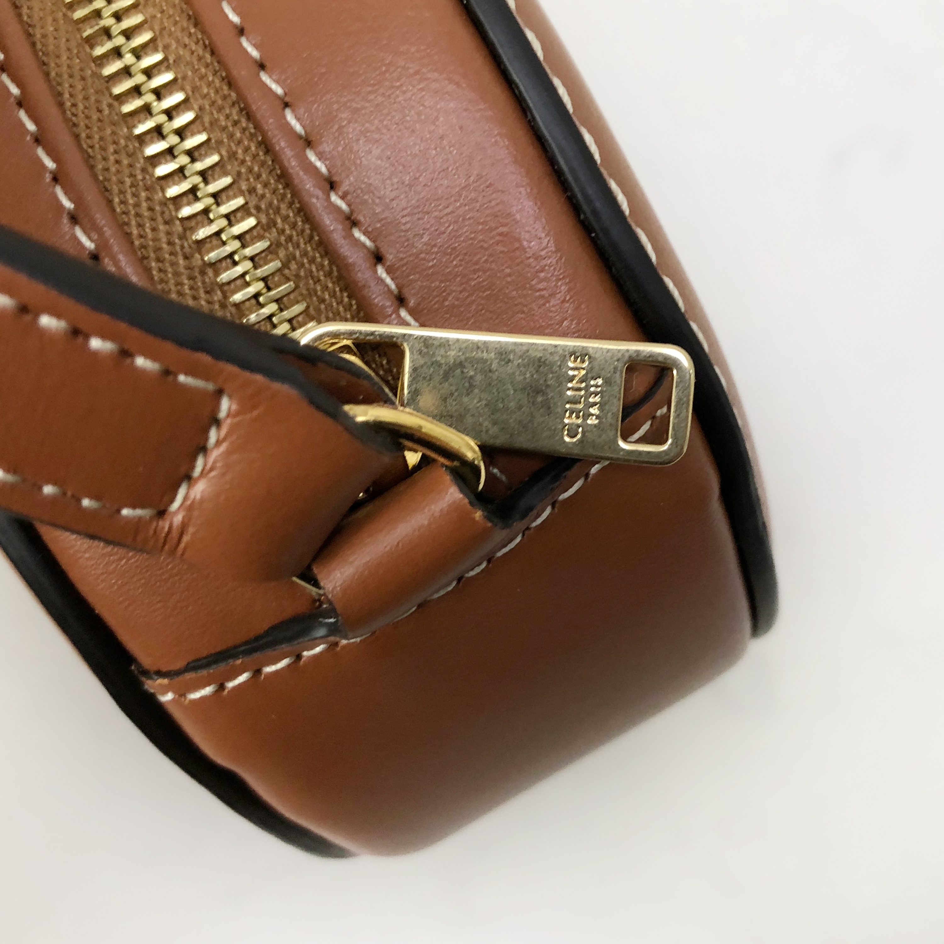 CELINE Brown Round "Pig-Nose" Bag (Besace/Roulis style)
