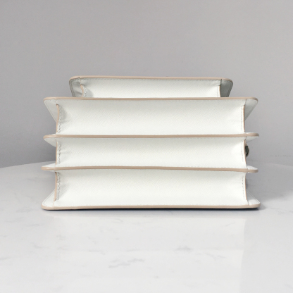 Marni Accordion Bag Medium, Peacock Blue with Off-White