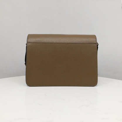 Marni Accordion Bag Medium, Coffee Brown with Grayish White