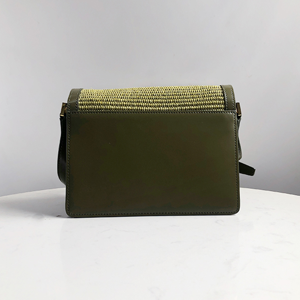 Marni Woven Accordion Bag, Olive Green