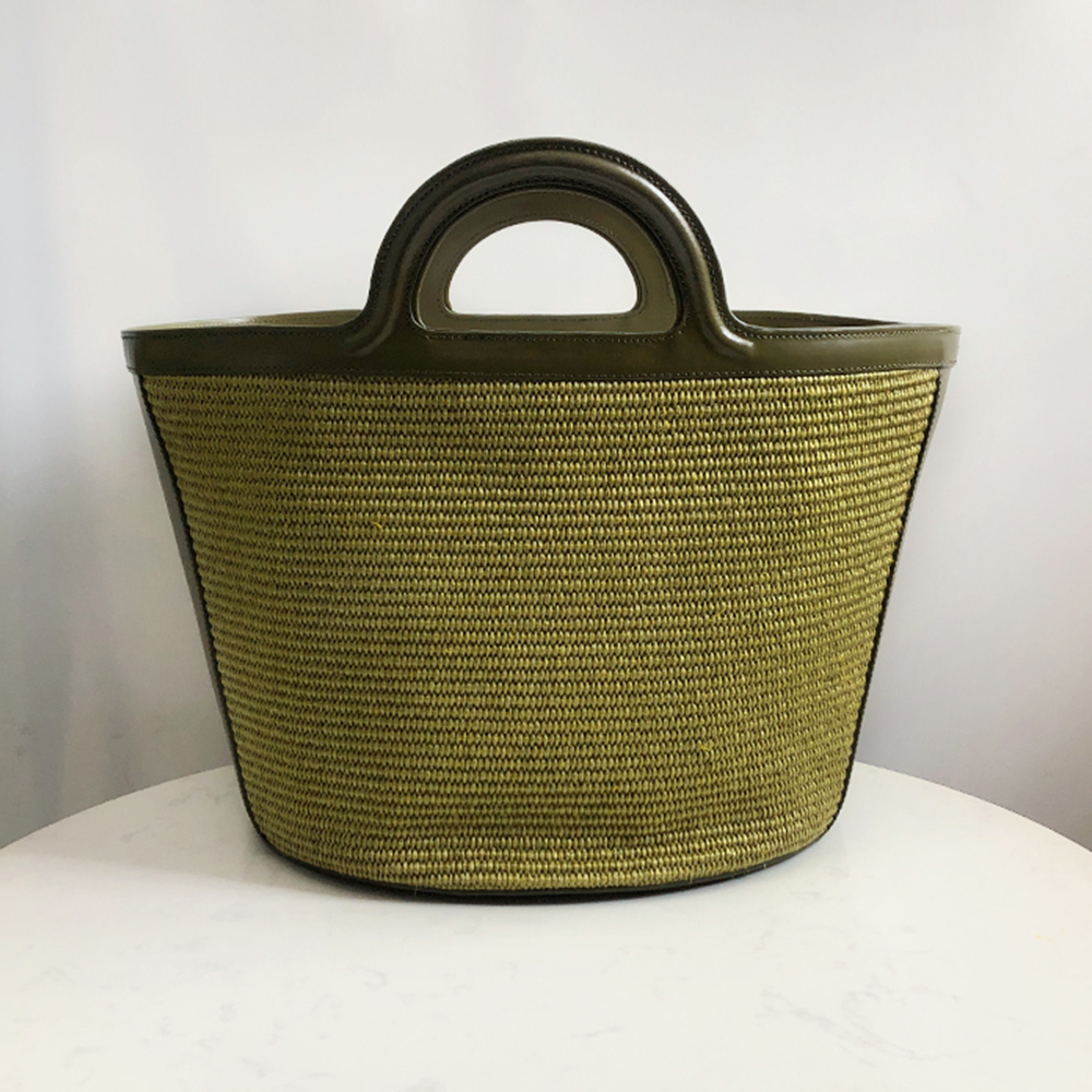Marni Woven Basket Large, Olive Green