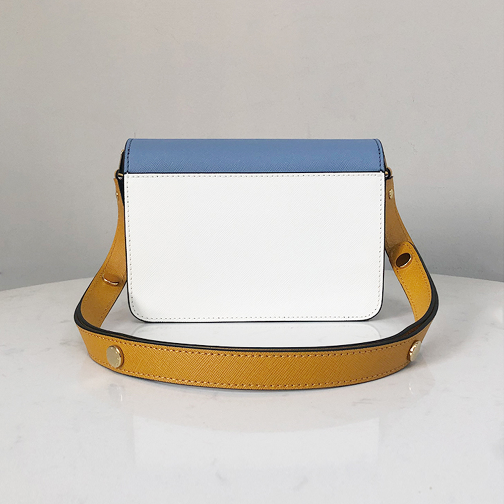 Marni Mini Accordion Bag, Sky Blue and White