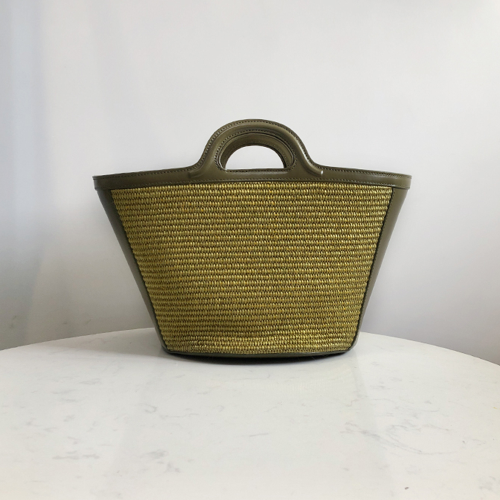 Marni Woven Basket Small, Olive Green