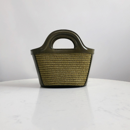 Marni Woven Basket MINI, Olive Green