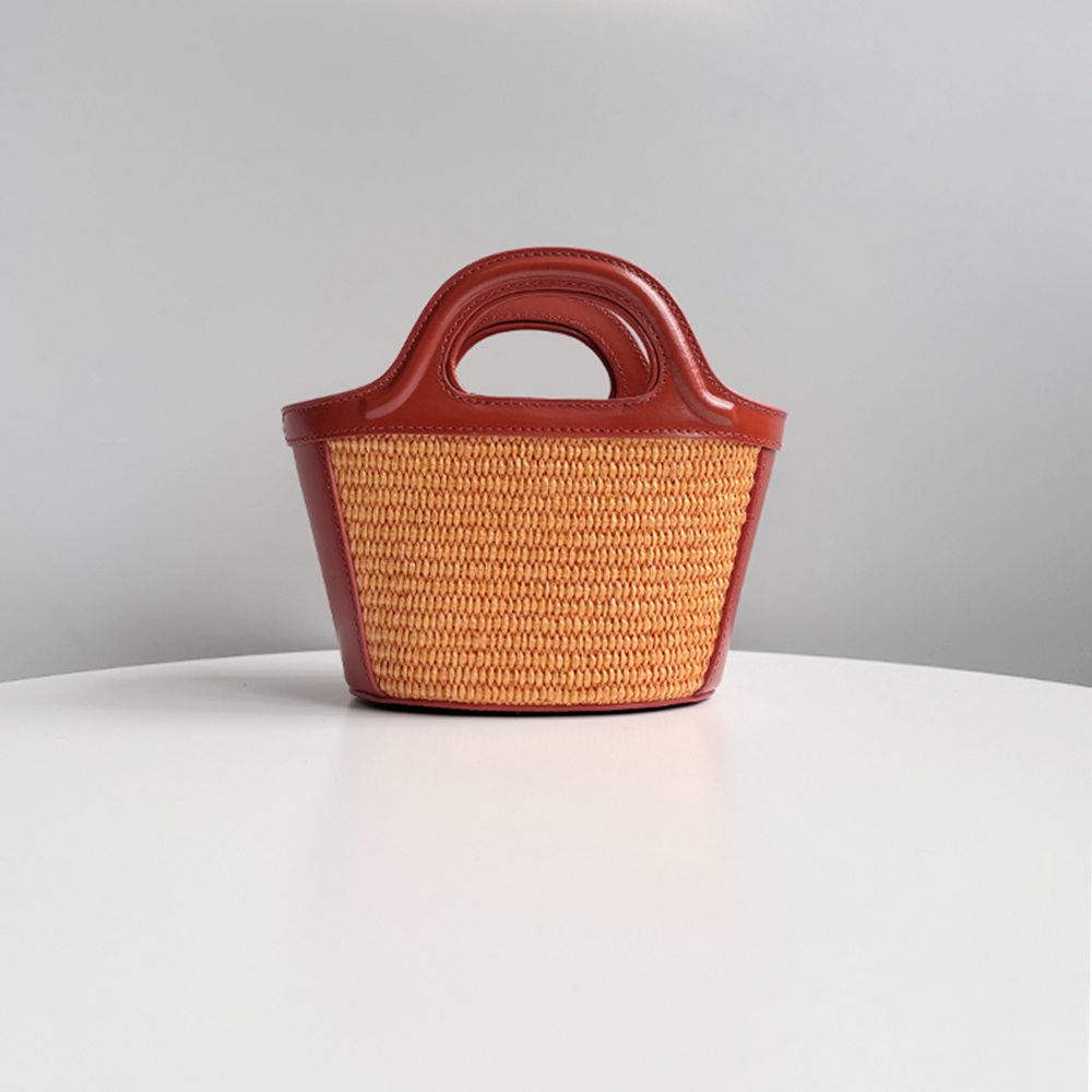 Marni Woven Basket MINI, Brownish Red