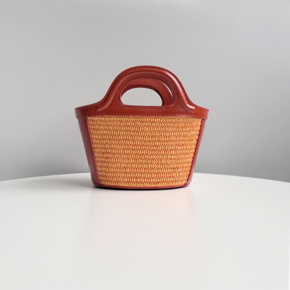 Marni Woven Basket MINI, Brownish Red