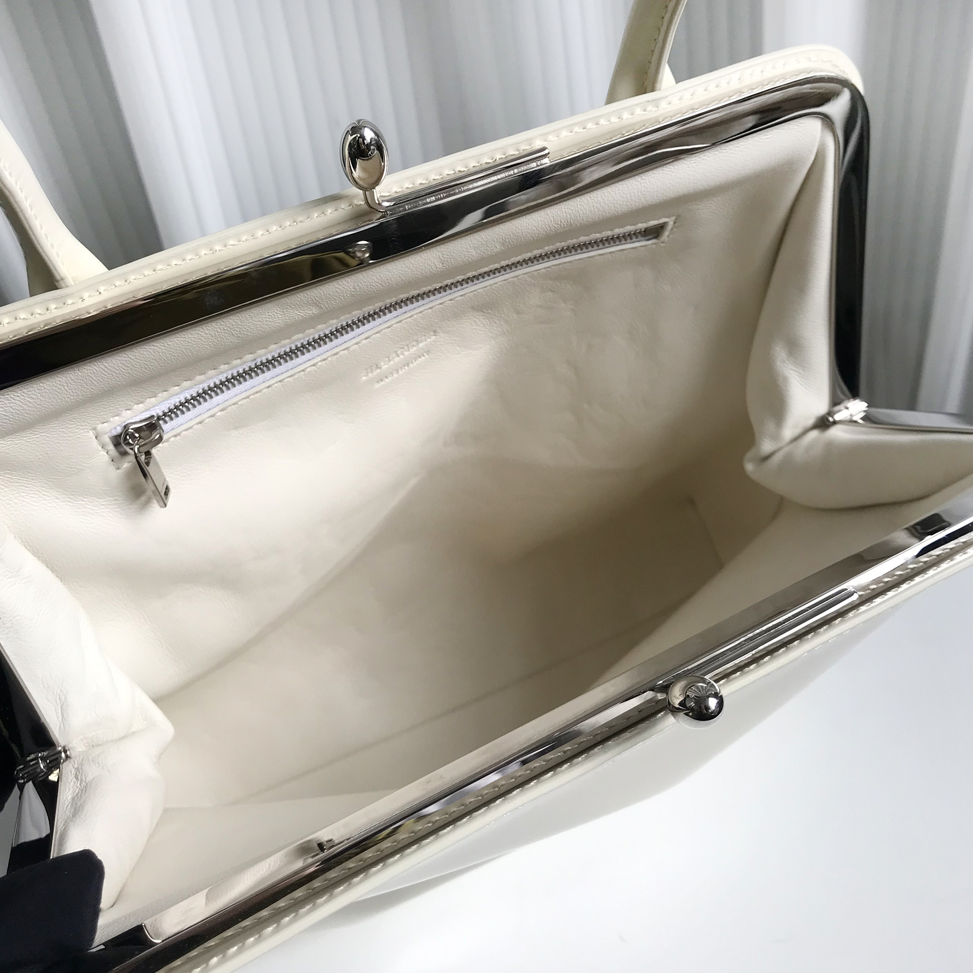 Jil Sander Large Square Shoulder Bag in Cream