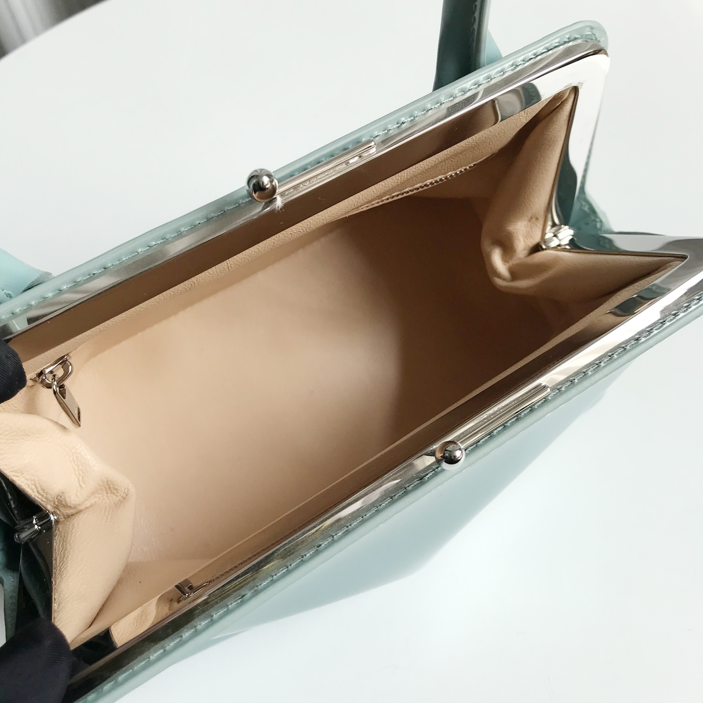 Jil Sander Small Square Shoulder Bag in Lake Green