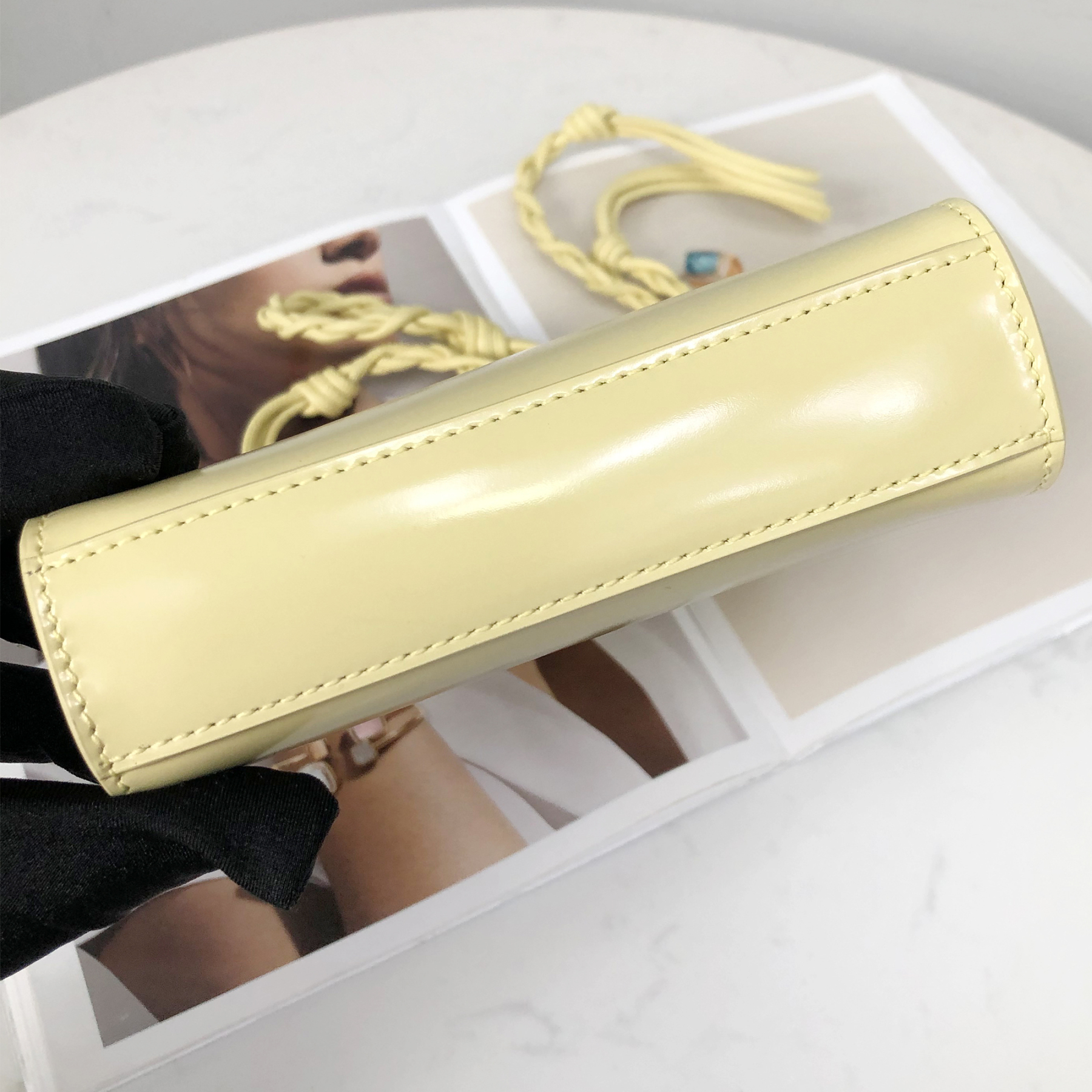 Jil Sander Tangle Small Square Bag in Beige