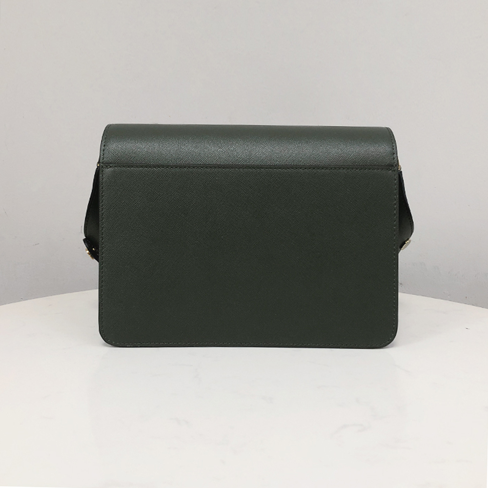 Marni Medium Accordion Bag, Postman Green Cross Pattern