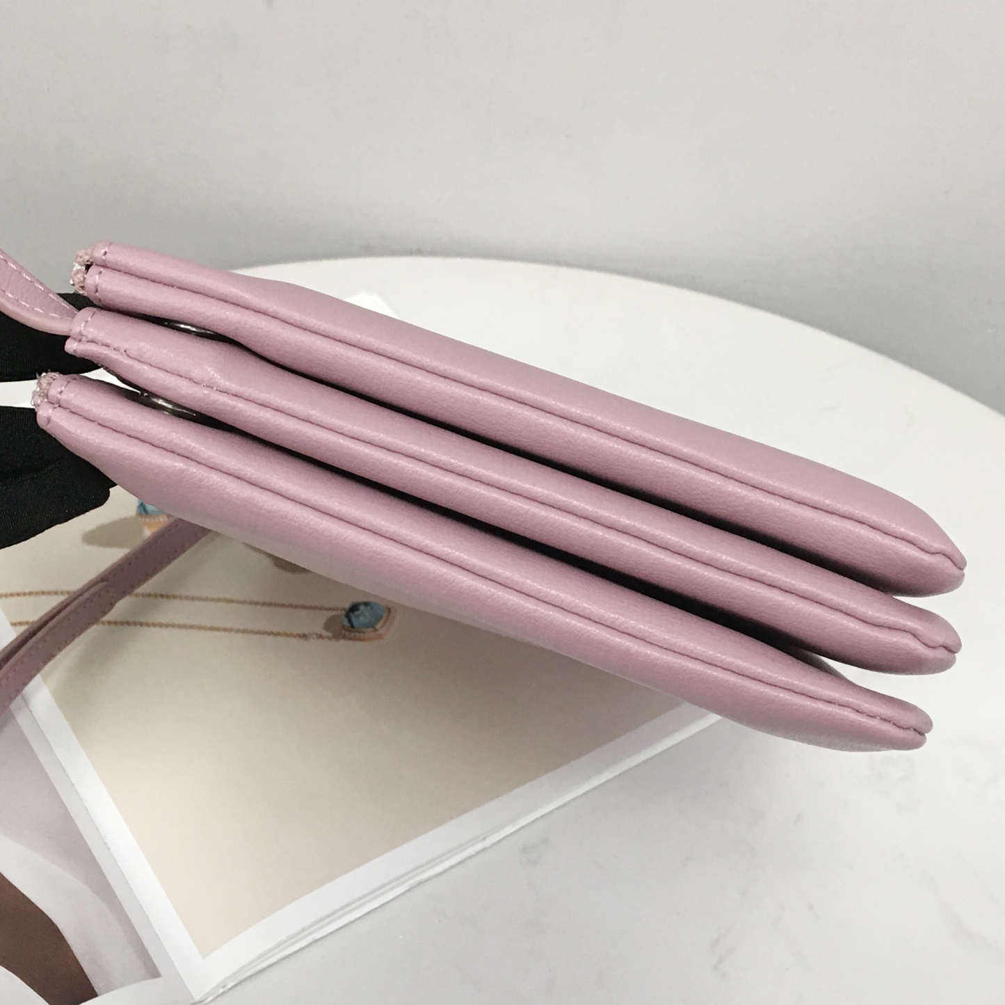 Celine Large Tri-Fold Bag in Rose Pink Woodgrain