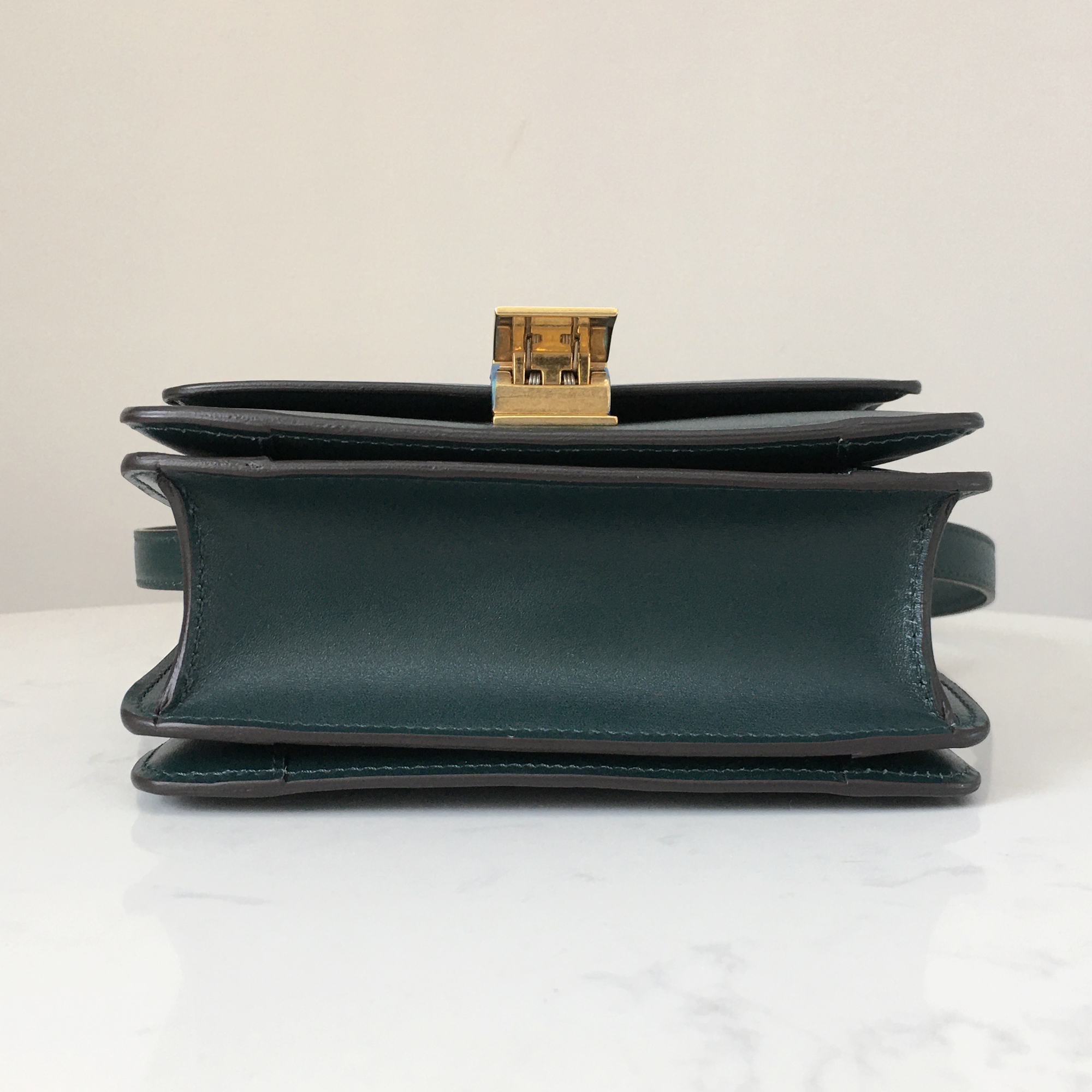 Celine Small Box Bag in Postman Green with Gold Hardware
