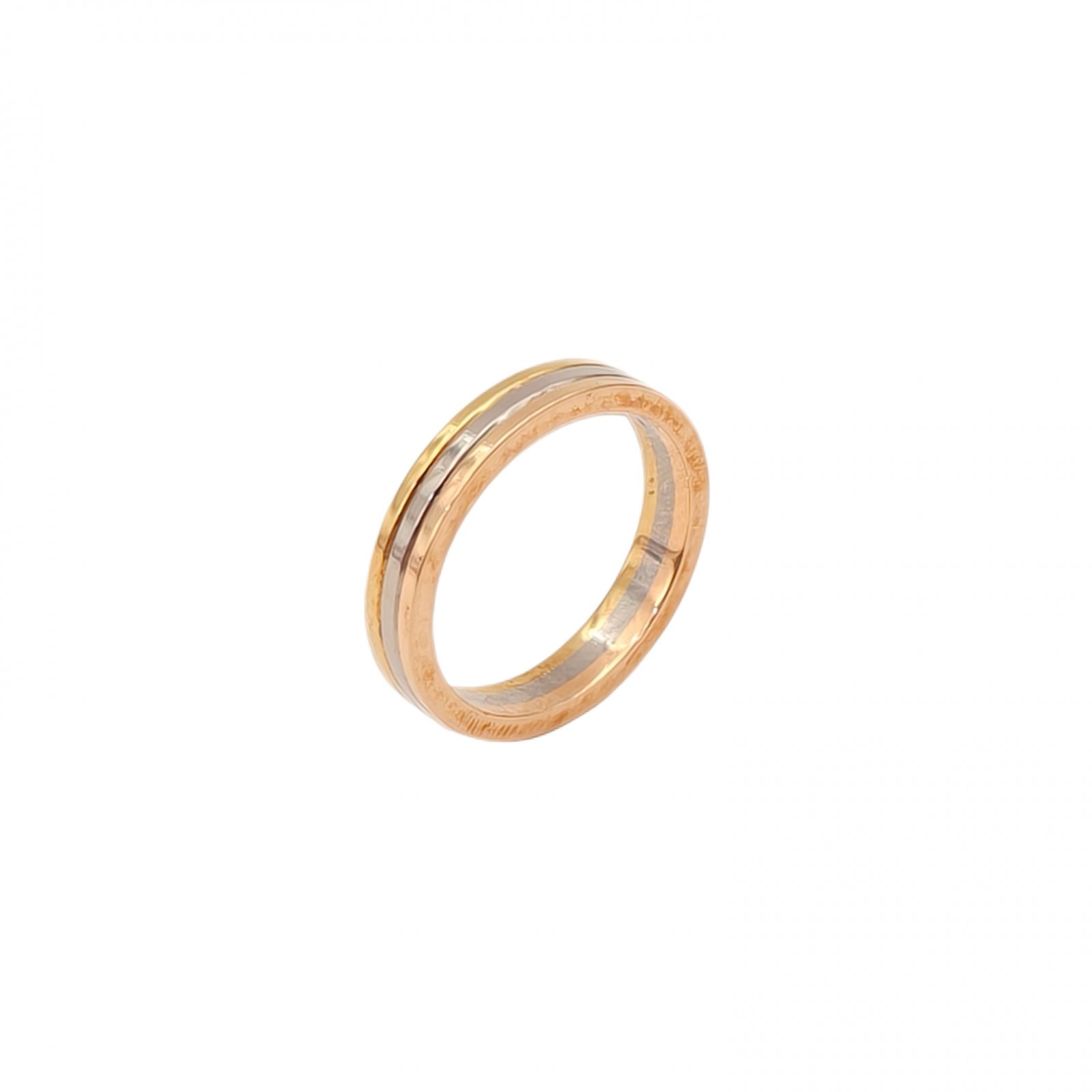 CARTIER TRINITY Three-Ring Three-Color Ring 18K Gold,18K White Gold,18K Rose Gold-Hana Vintage