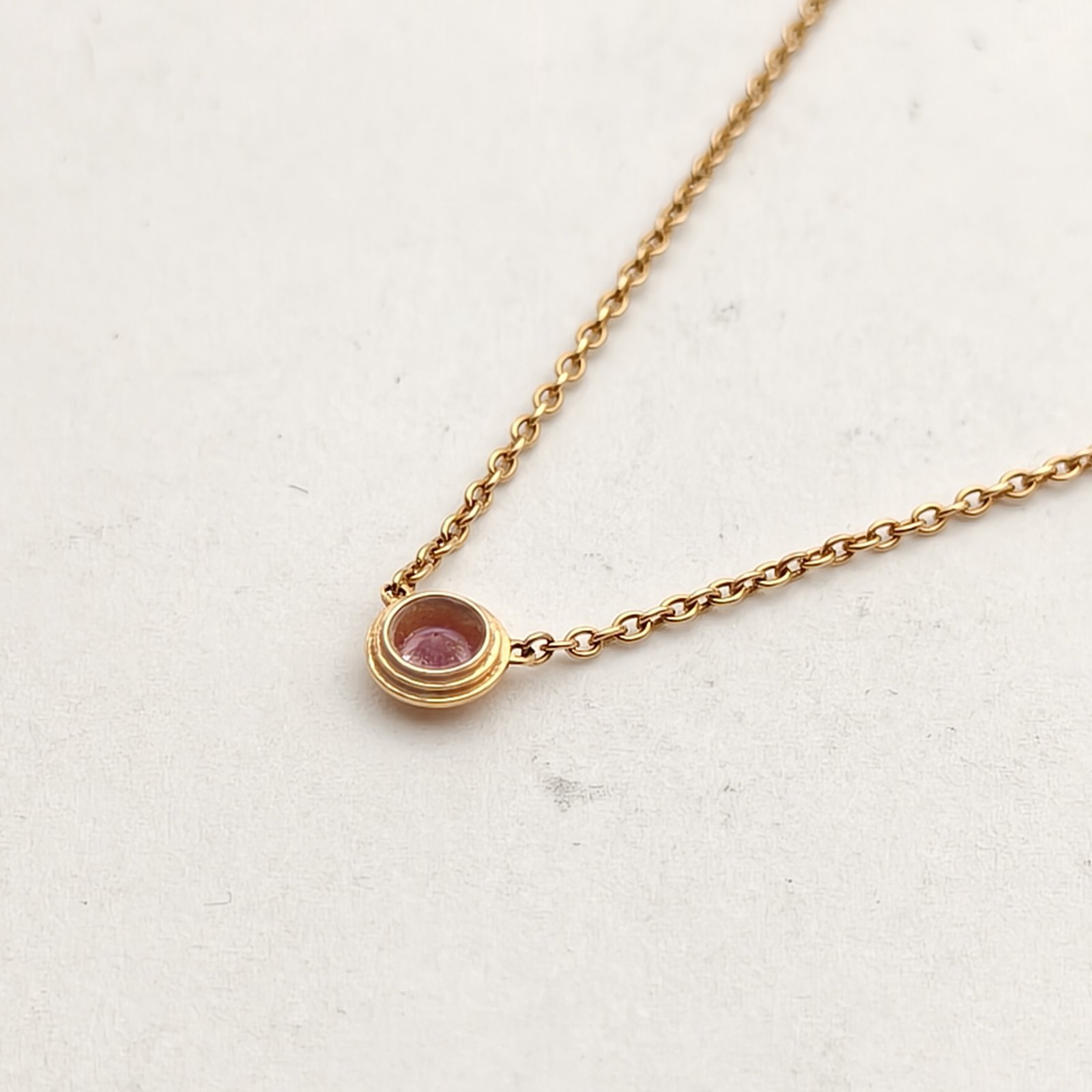 *CARTIER 18K Gold Pink Sapphire Necklace 18K Rose Gold