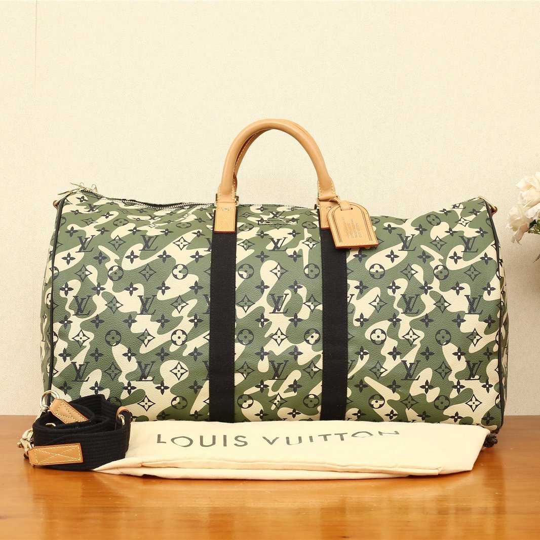 LOUIS VUITTON Vintage Takashi Murakami Camouflage Keep all 55