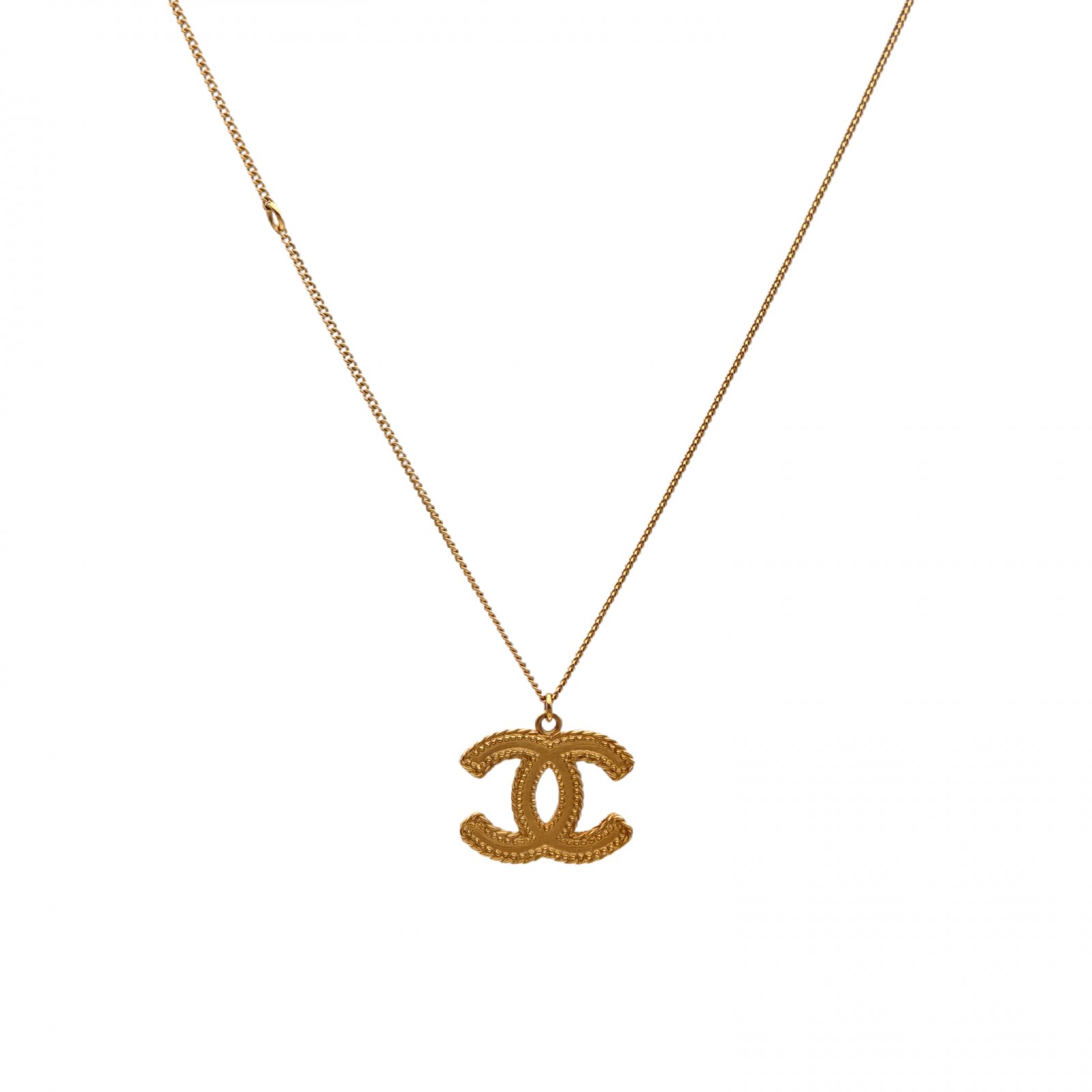 CHANEL Wheat Ear Double C Necklace Alloy