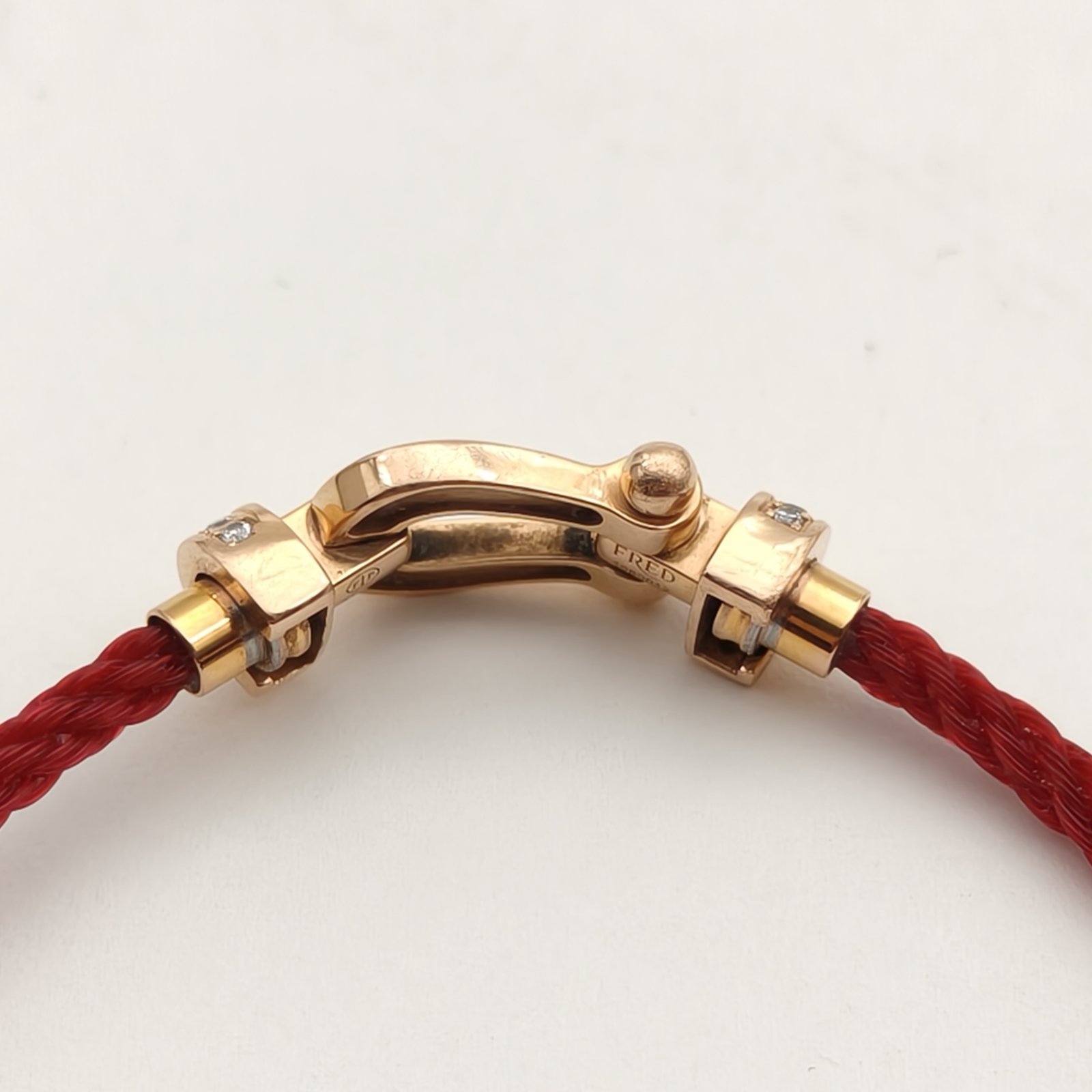 Fred Force 10 Bracelet Medium 20mm Full Diamonds 18K Rose Gold,Diamond