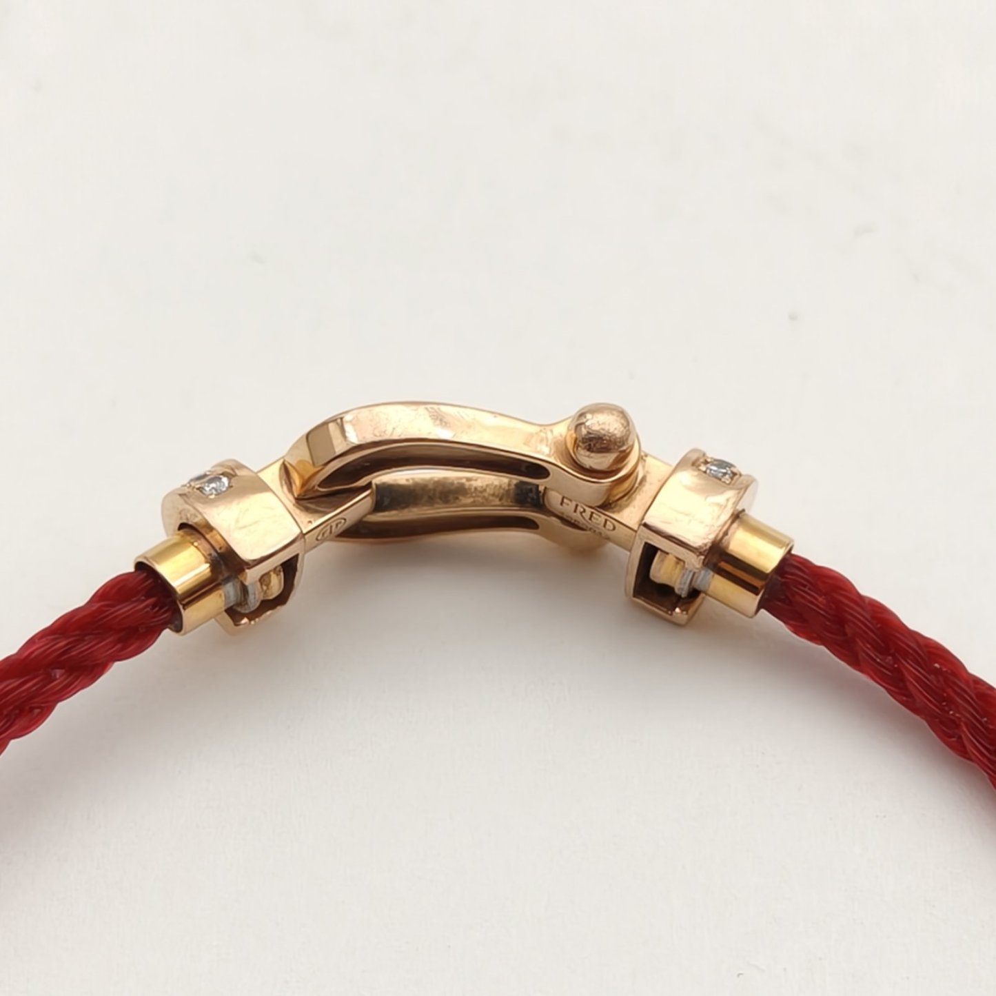 Fred Force 10 Bracelet Medium 20mm Full Diamonds 18K Rose Gold,Diamond