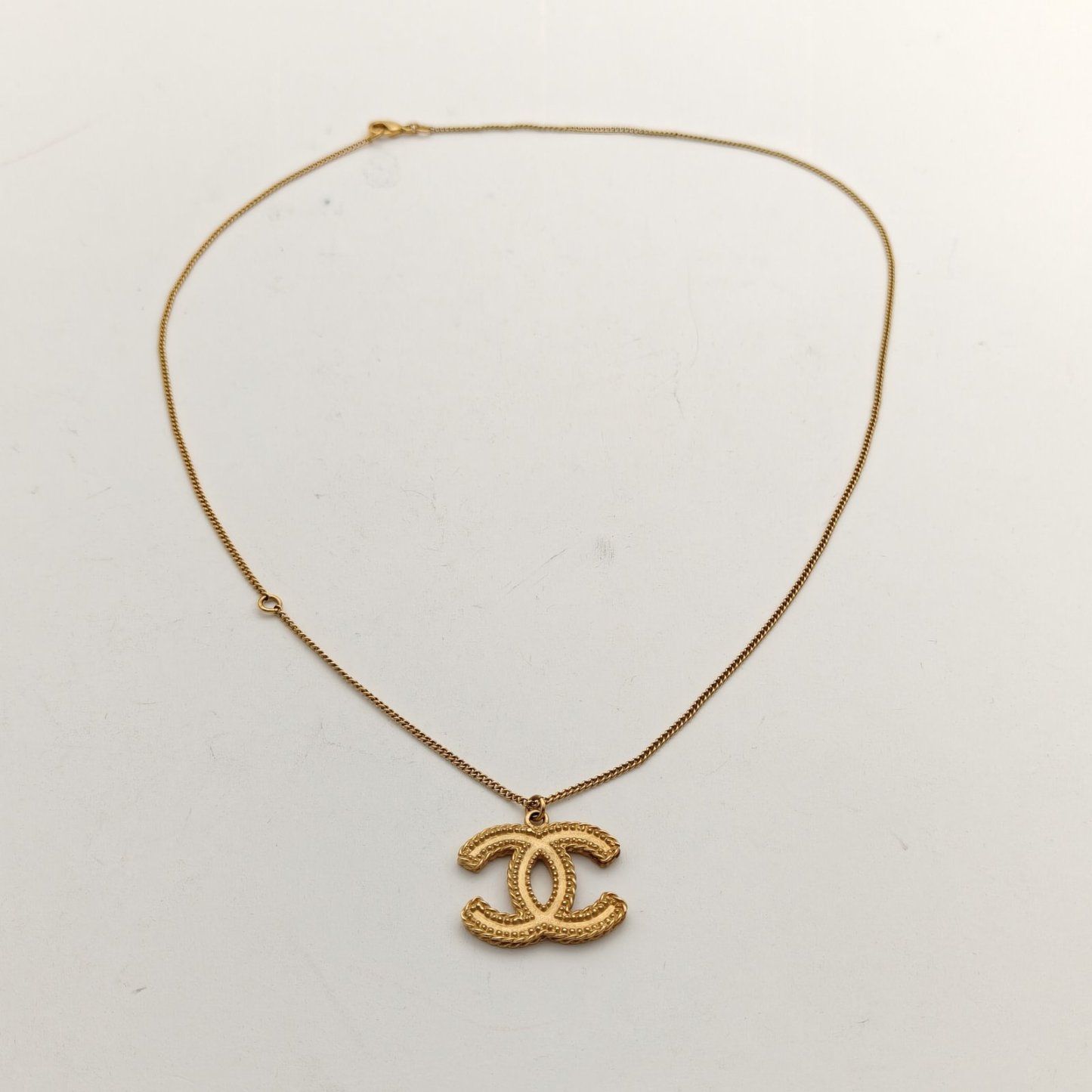 CHANEL Wheat Ear Double C Necklace Alloy