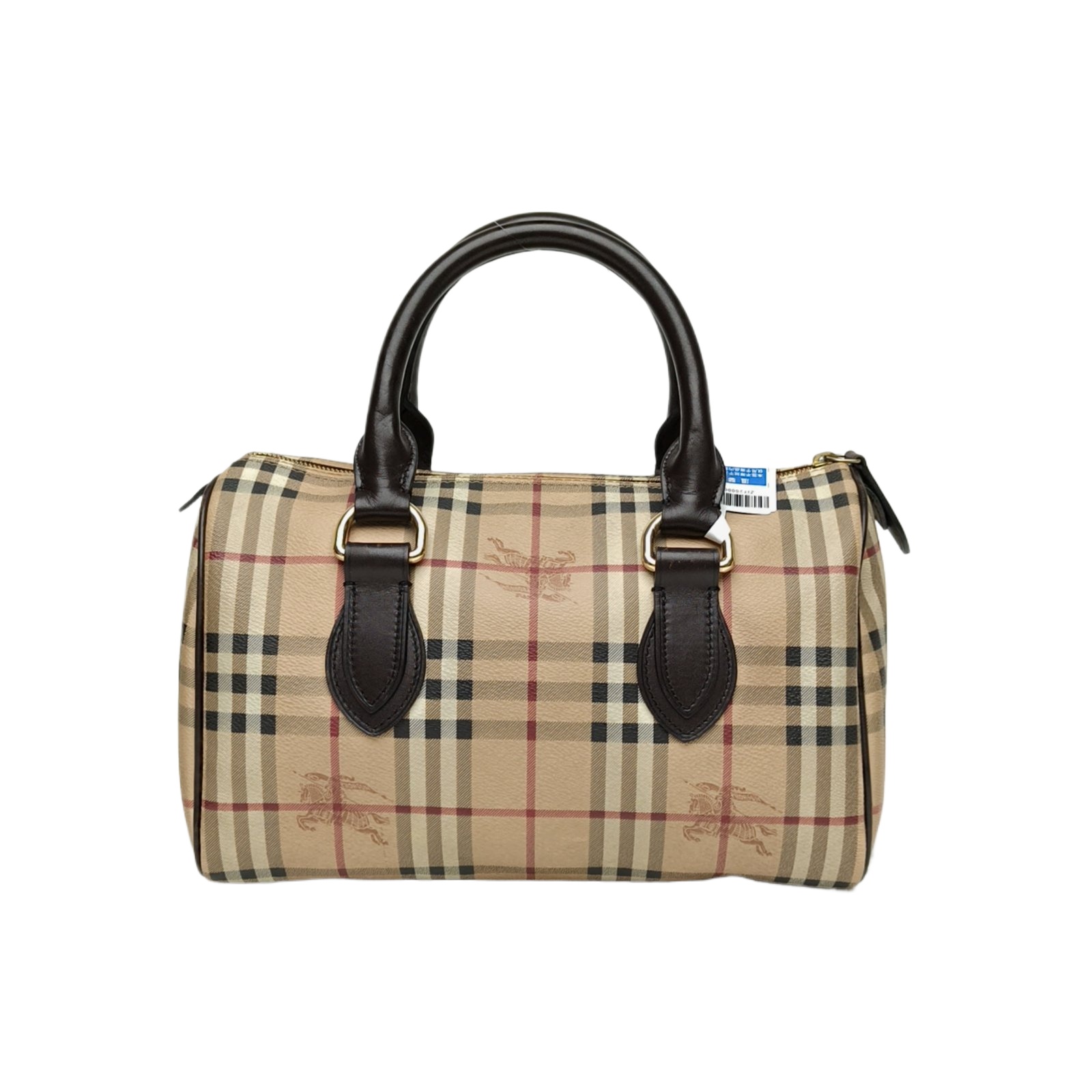 Burberry Burberry Plaid PVC Vintage Boston Handbag