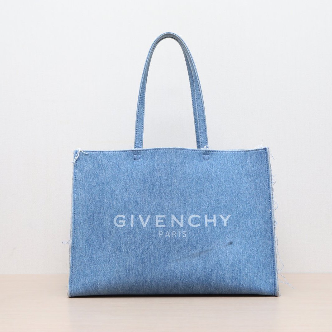 *GIVENCHY Denim blue, denim fabric, none, denim, single-shoulder tote bag-Hana Vintage