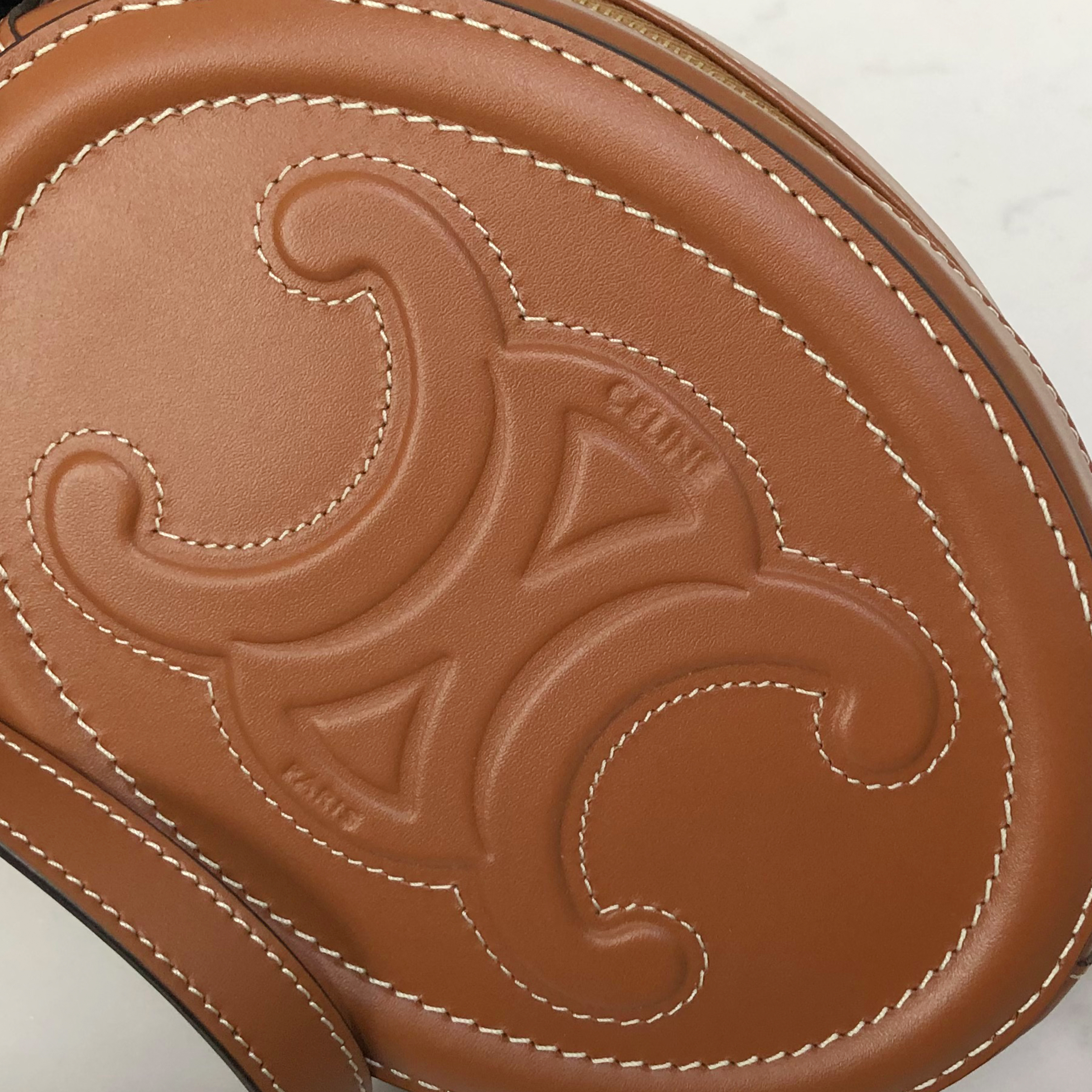 CELINE Brown Round "Pig-Nose" Bag (Besace/Roulis style)