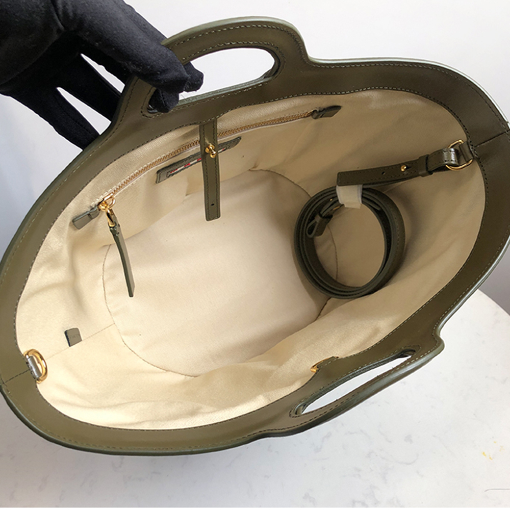 Marni Woven Basket Small, Olive Green