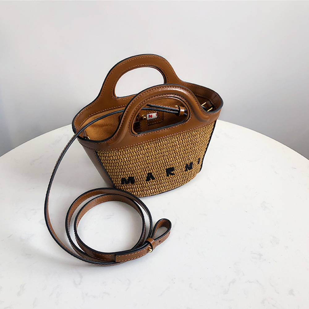 Marni Woven Basket MINI, Brown