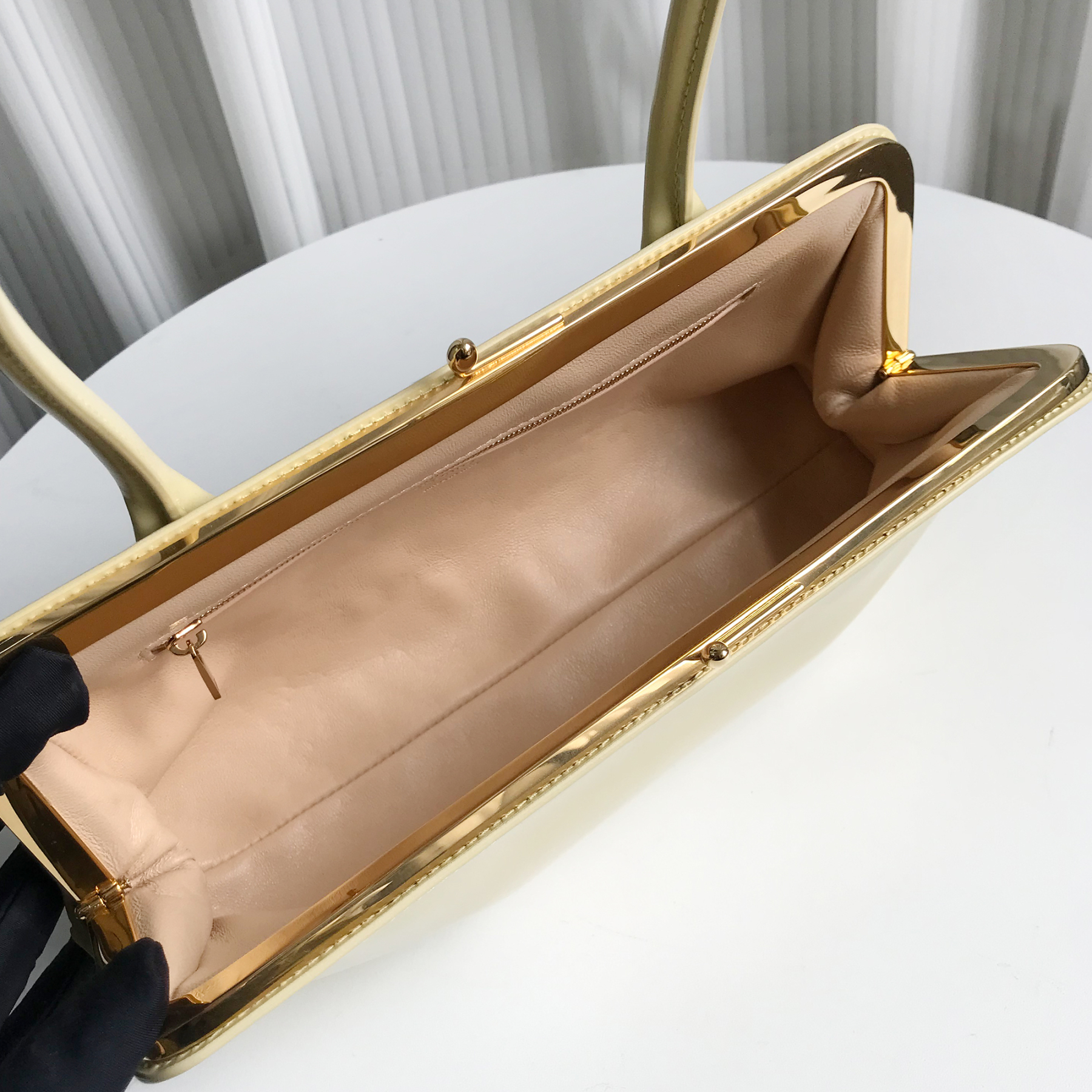 Jil Sander Small Rectangular Shoulder Bag in Beige-Hana Vintage