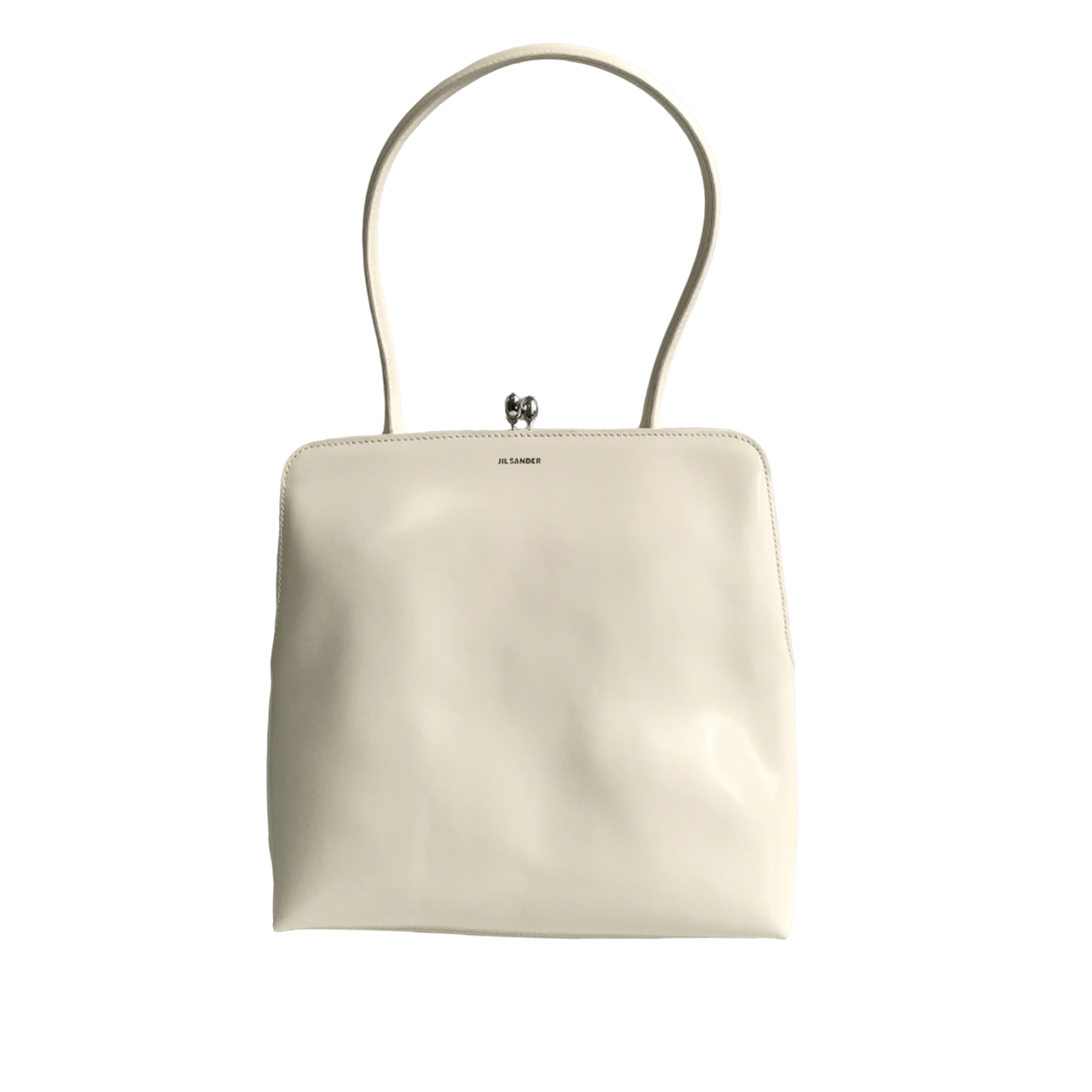 Jil Sander Large Square Shoulder Bag in Cream