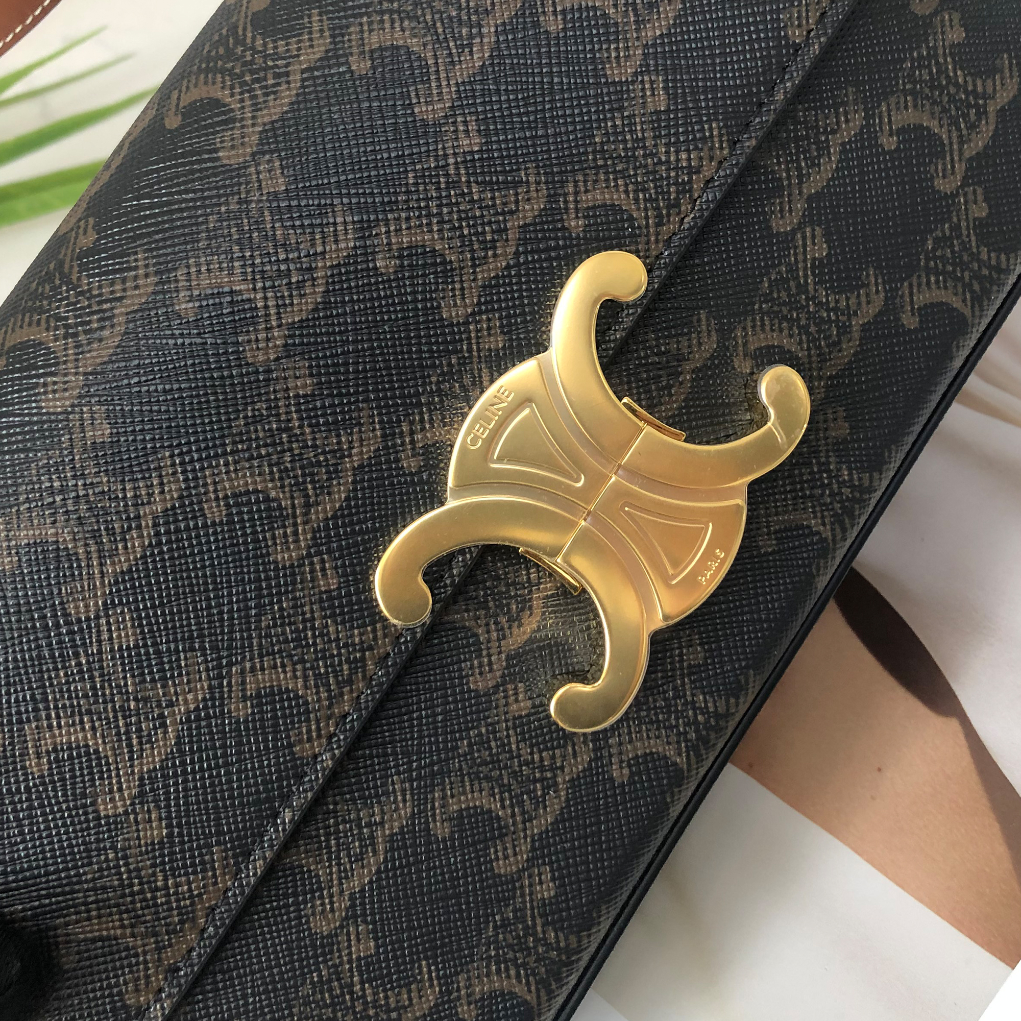 Celine Rectangular Monogram Triomphe Bag