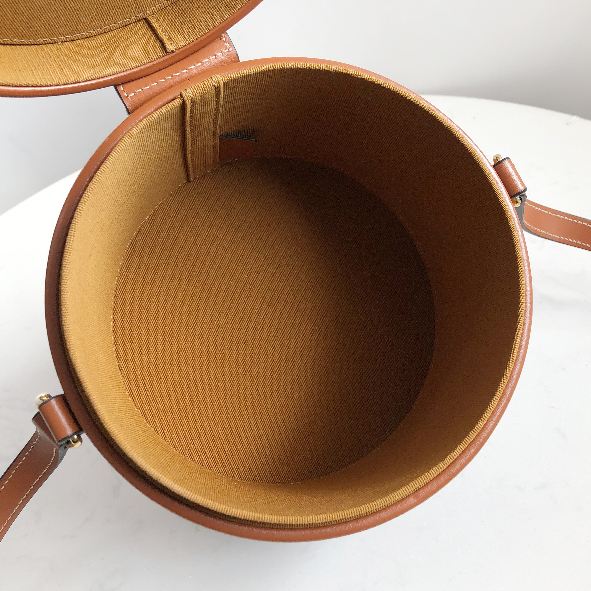 Celine Monogram and Leather Triomphe Cylinder Bag (Medium)