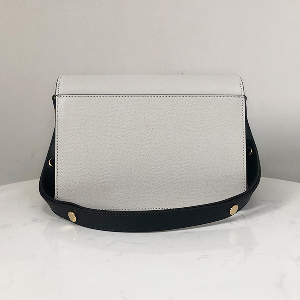 Marni Medium Accordion Bag, Wall Gray and White and Coffee Brown