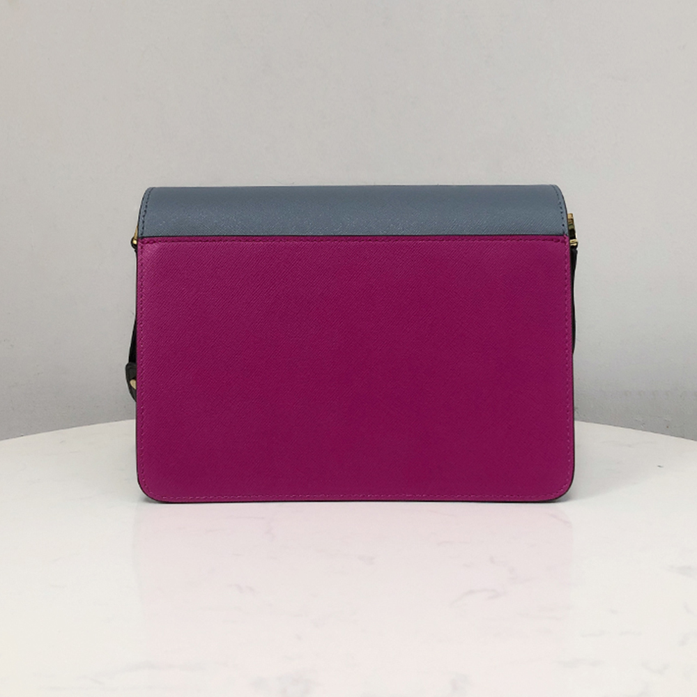 Marni Accordion Bag Medium Misty Blue and Rose Red