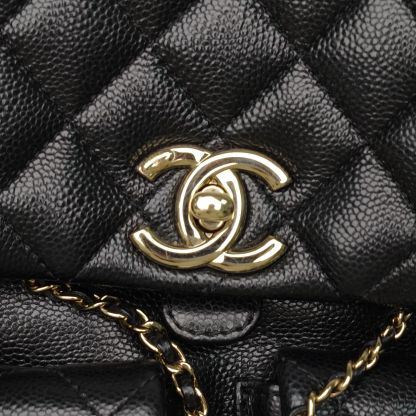 *CHANEL Duma Drawstring Flap Backpack with Two Pockets-Hana Vintage