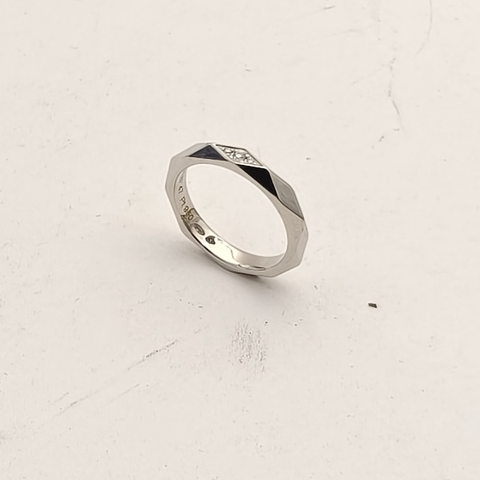 Boucheron Facette Collection Geometric Design Ring 47 Platinum 950,Diamond