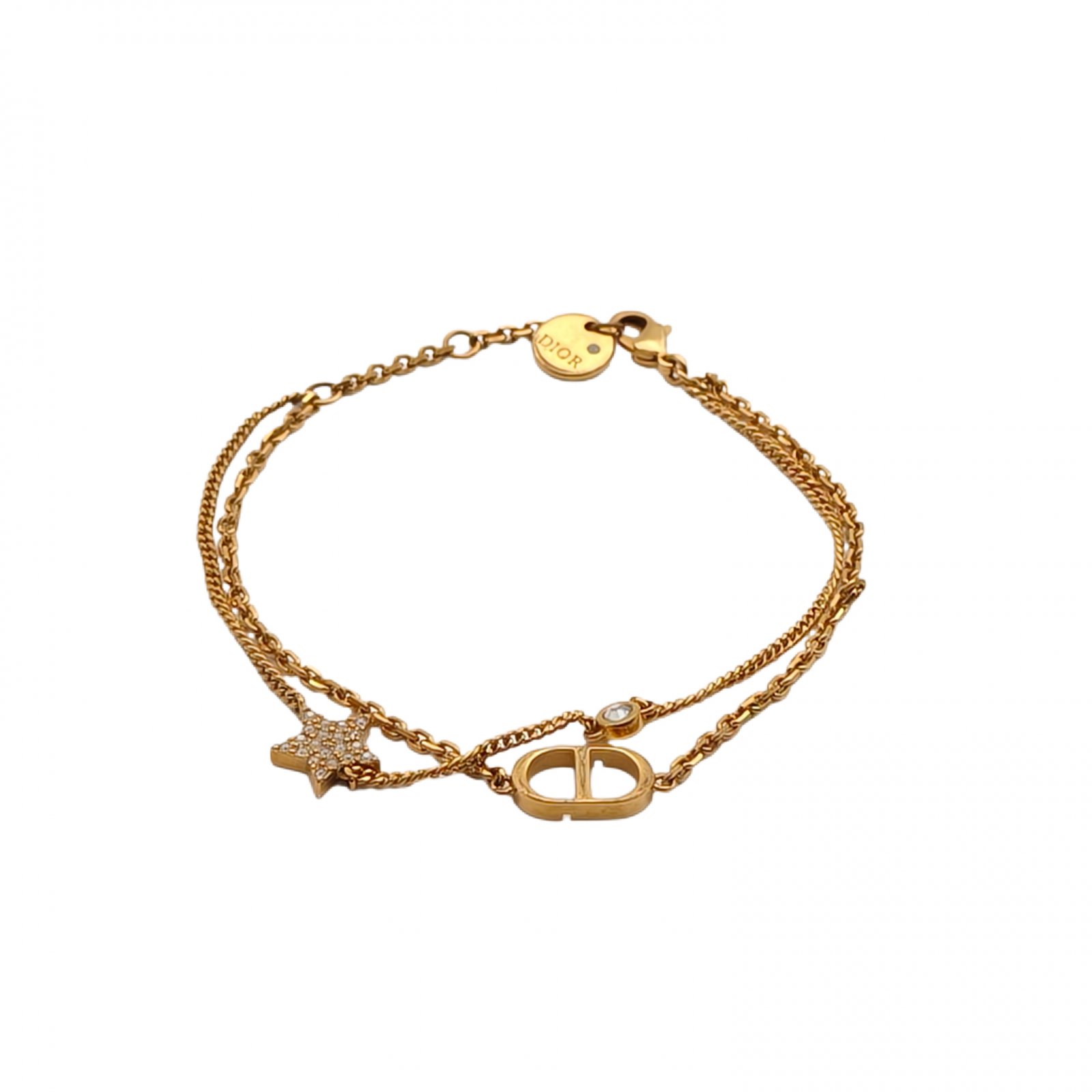 DIOR CD Star Double Chain Bracelet Alloy