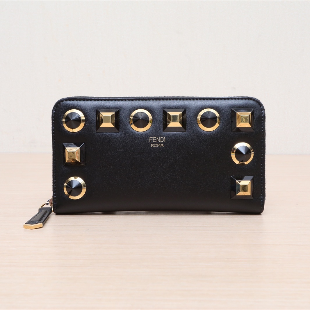FENDI Black Studded Wallet