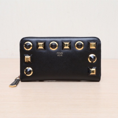 FENDI Black Studded Wallet