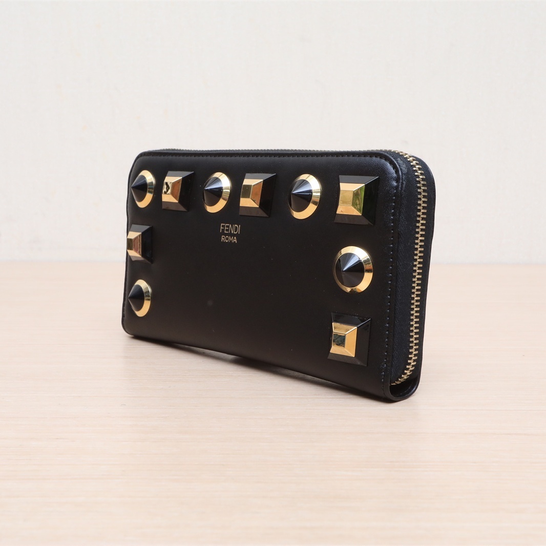 FENDI Black Studded Wallet