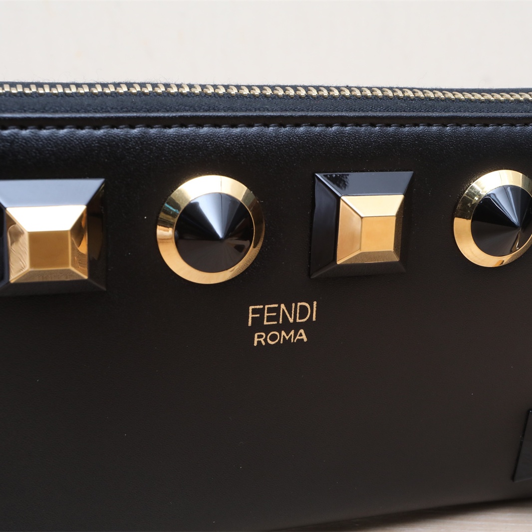 FENDI Black Studded Wallet
