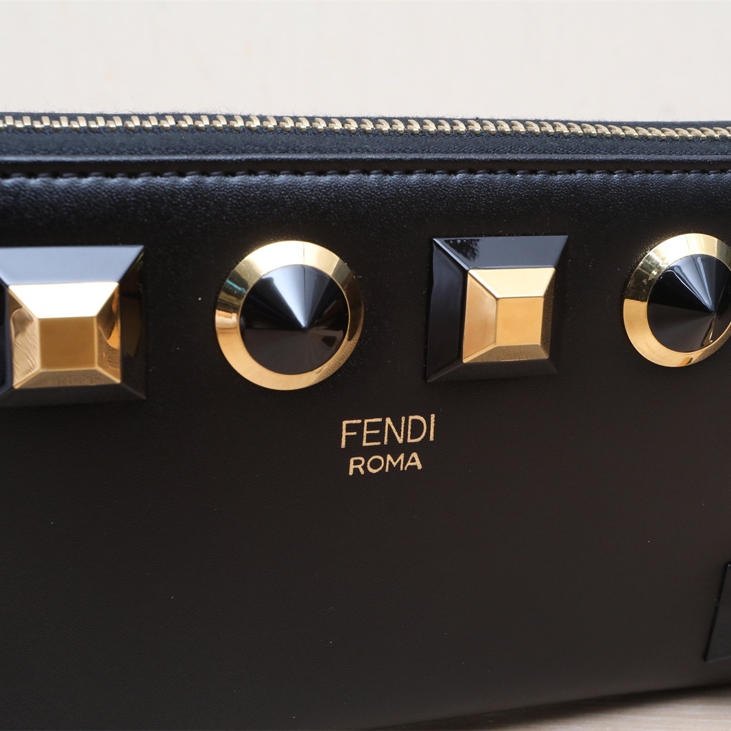 FENDI Black Studded Wallet