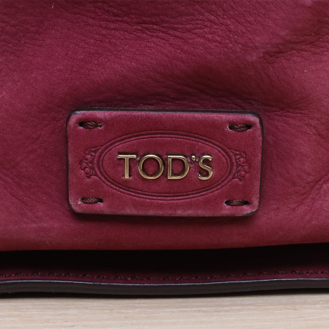 *TODS Burgundy Leather C Gold Hardware Tote Bag-Hana Vintage